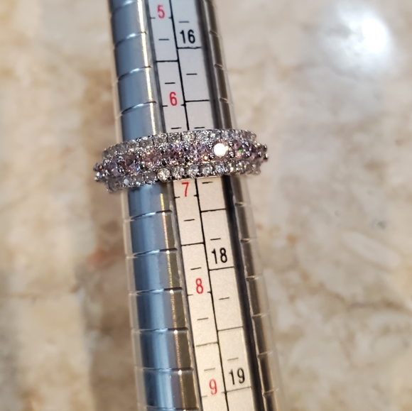 crystal eternity ring with 925 band - Picture 6 of 6